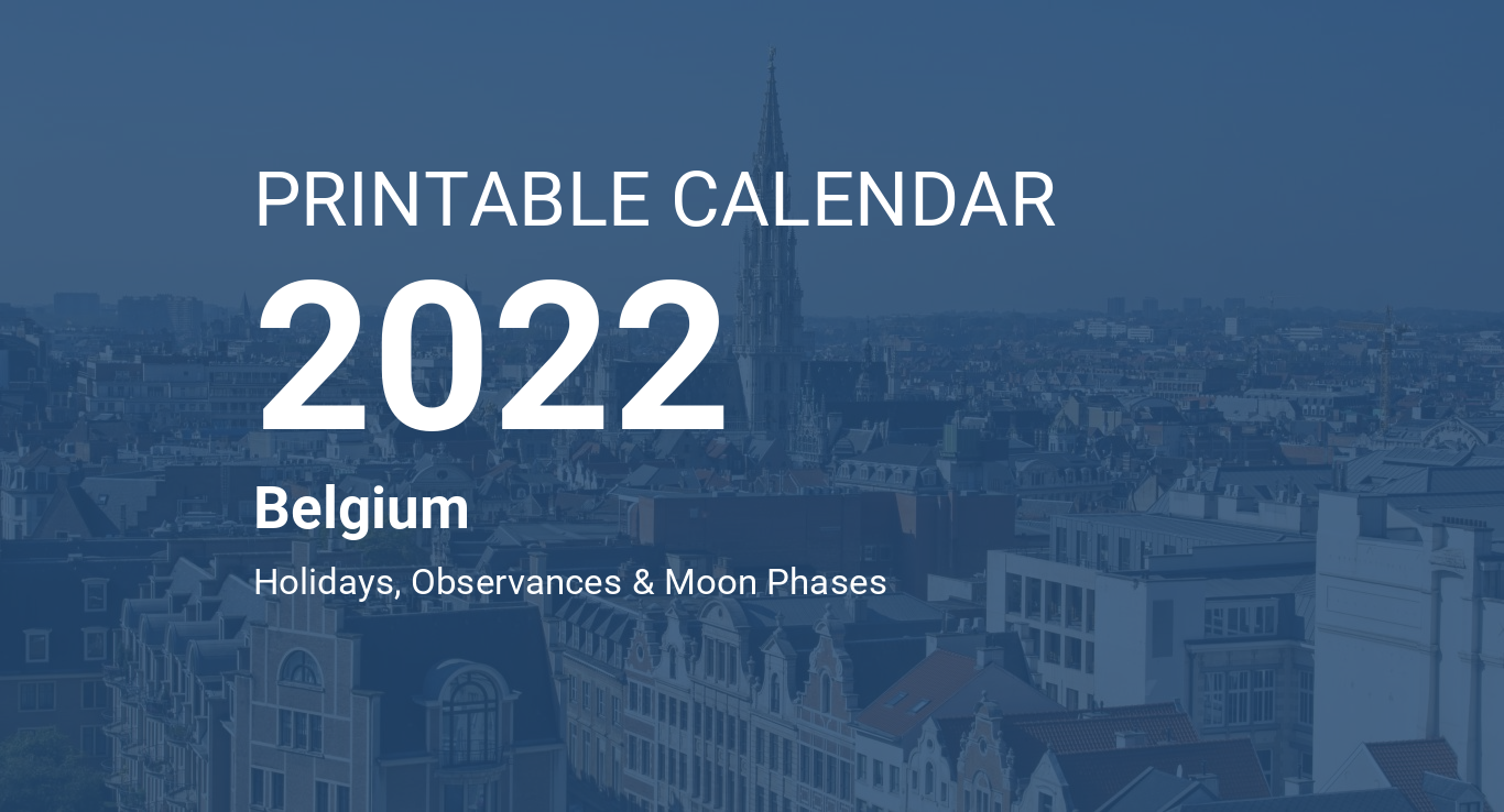 Printable Calendar 2022 for Belgium (PDF)