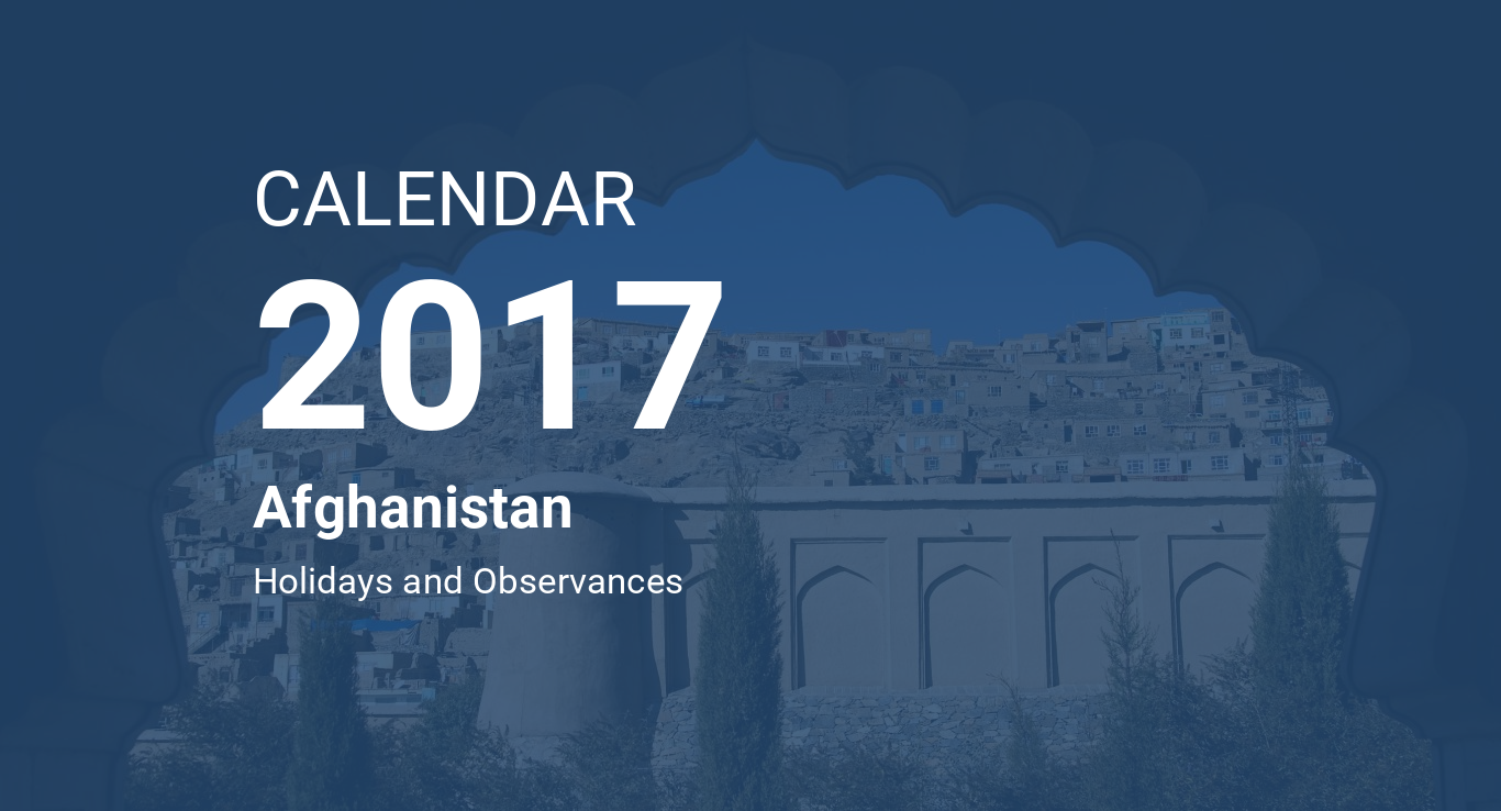 Year 2017 Calendar – Afghanistan
