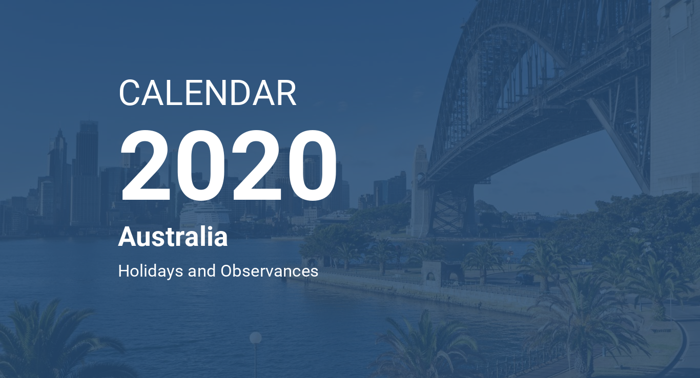 Year 2020 Calendar – Australia