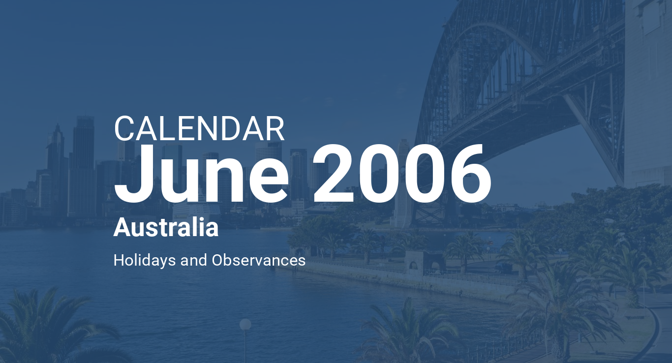 June 2006 Calendar Australia