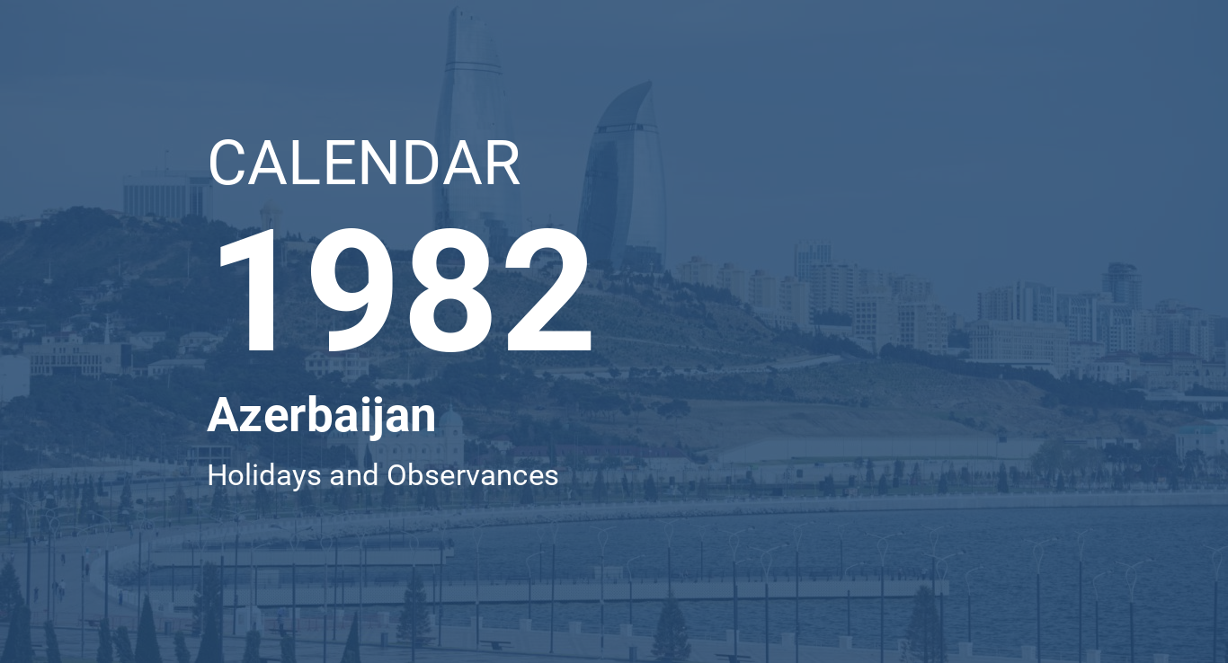 Year 1982 Calendar Azerbaijan