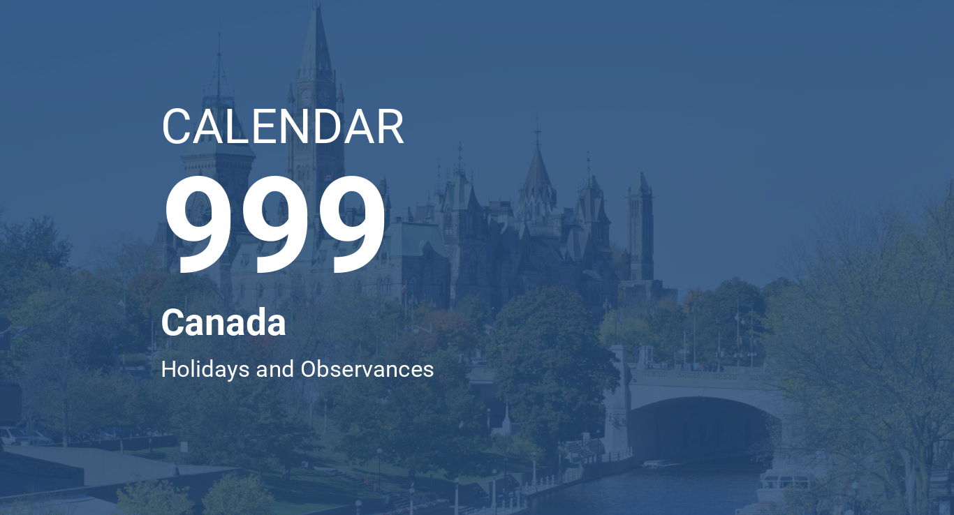 Year 999 Calendar Canada