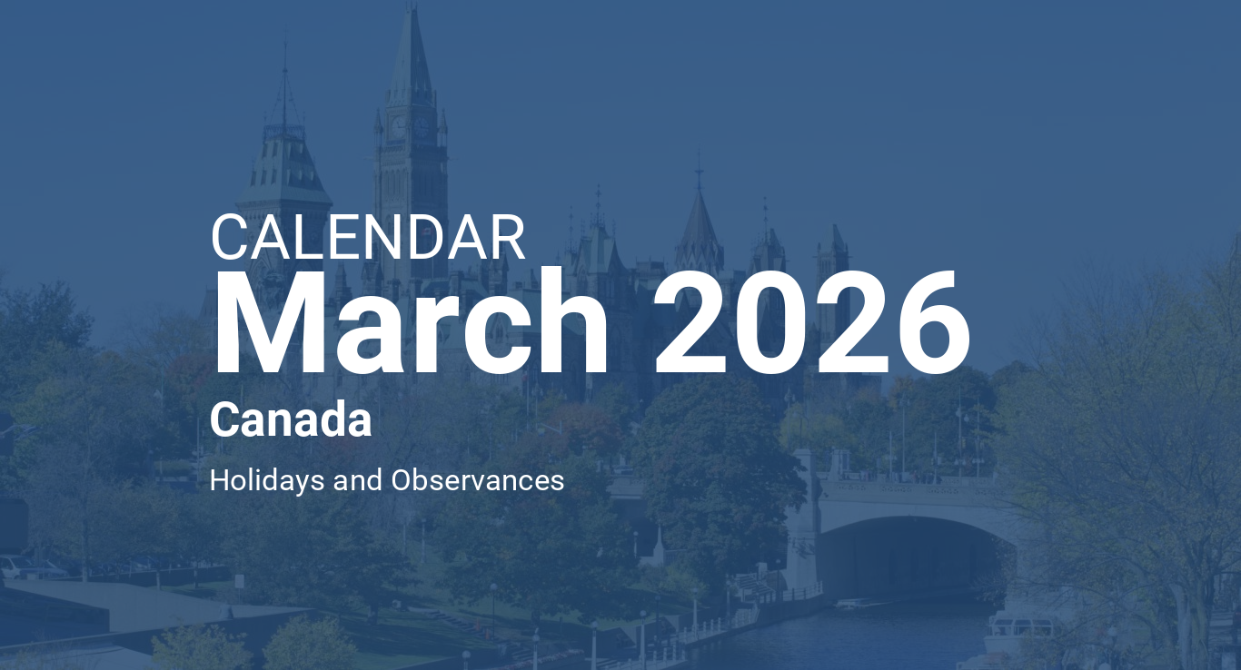 March 2026 Calendar – Canada