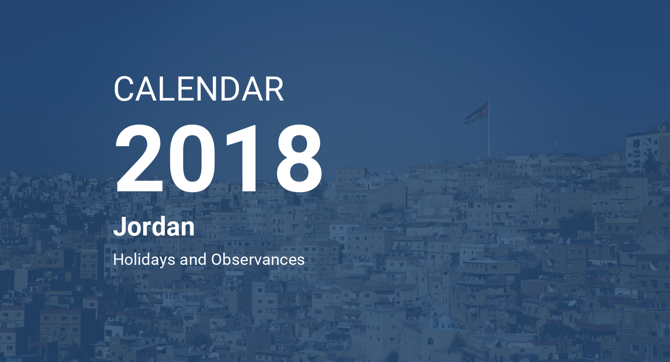 Year 2018 Calendar – Jordan