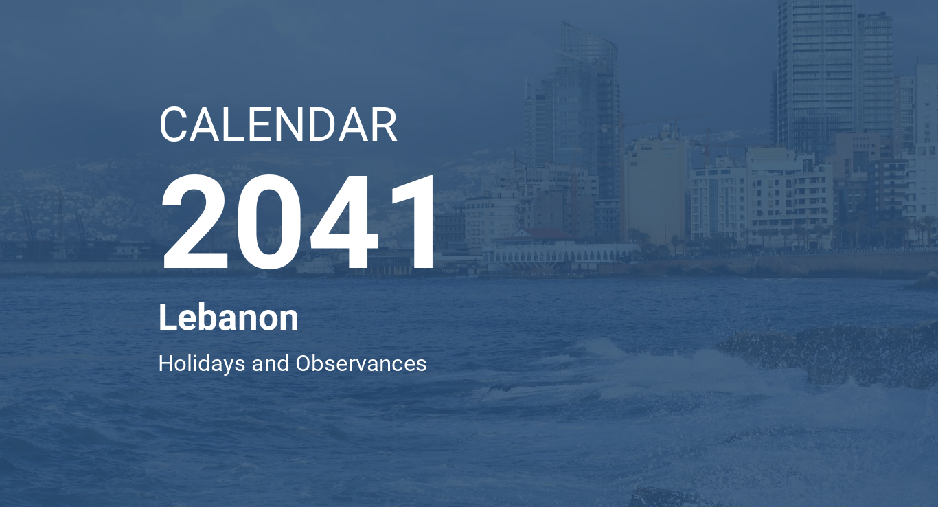 Year 2041 Calendar Lebanon