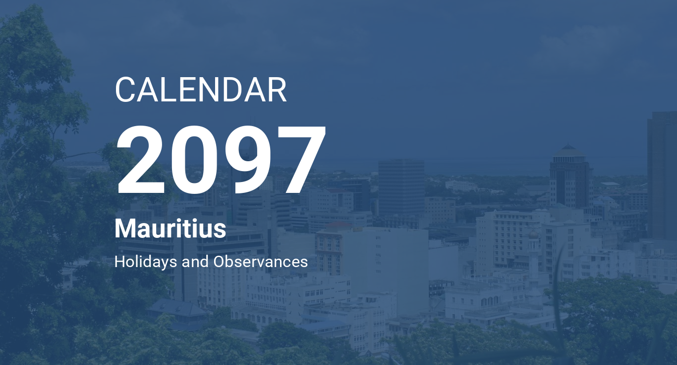 Year 2097 Calendar Mauritius