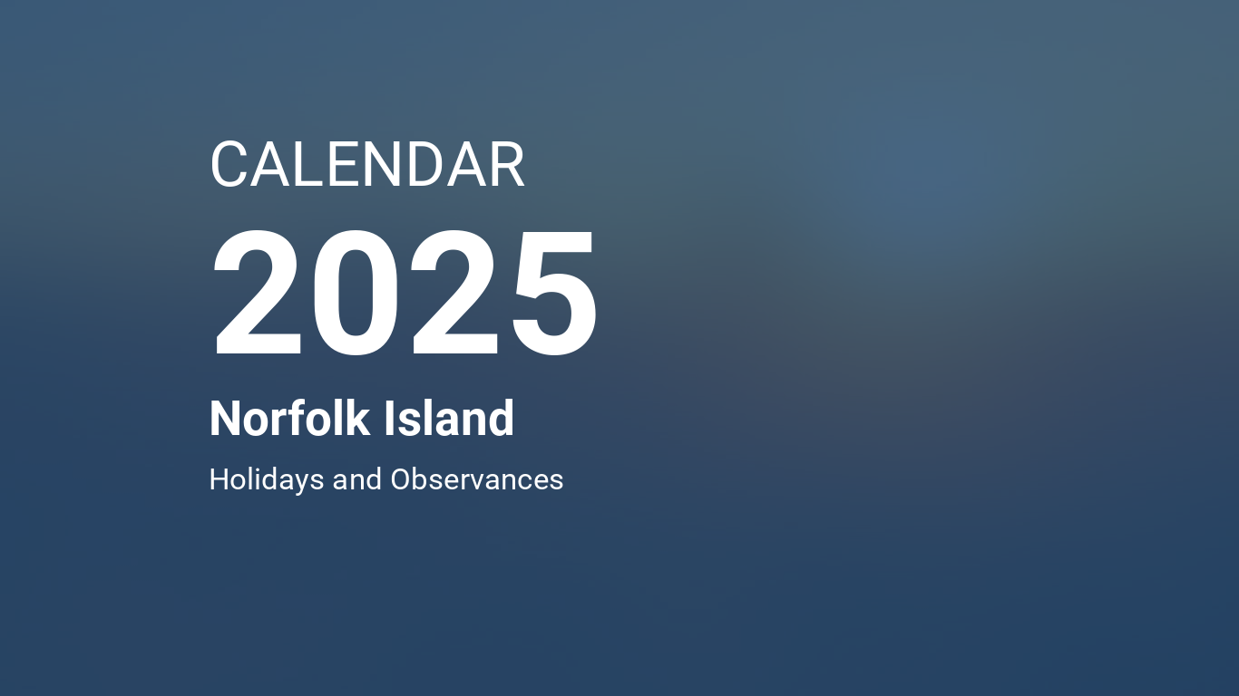 Year 2025 Calendar Norfolk Island
