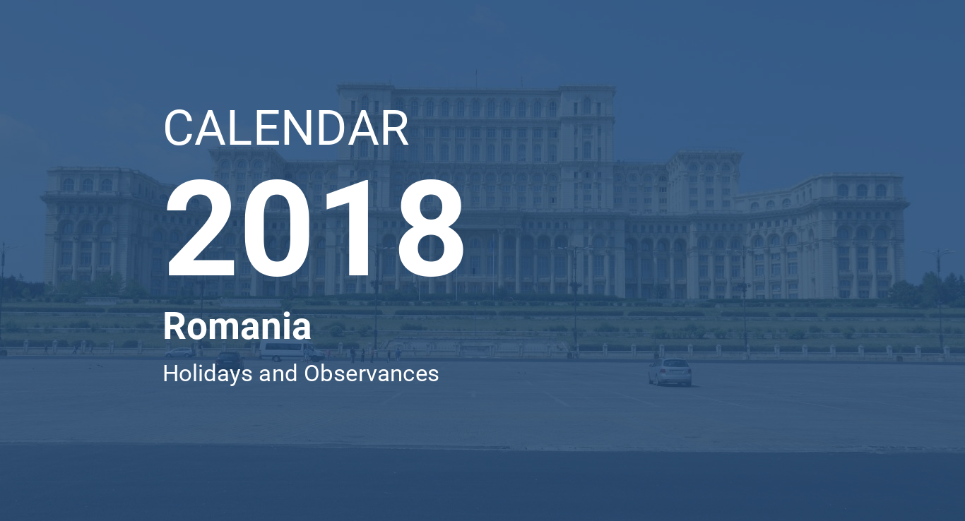 Year 2018 Calendar – Romania