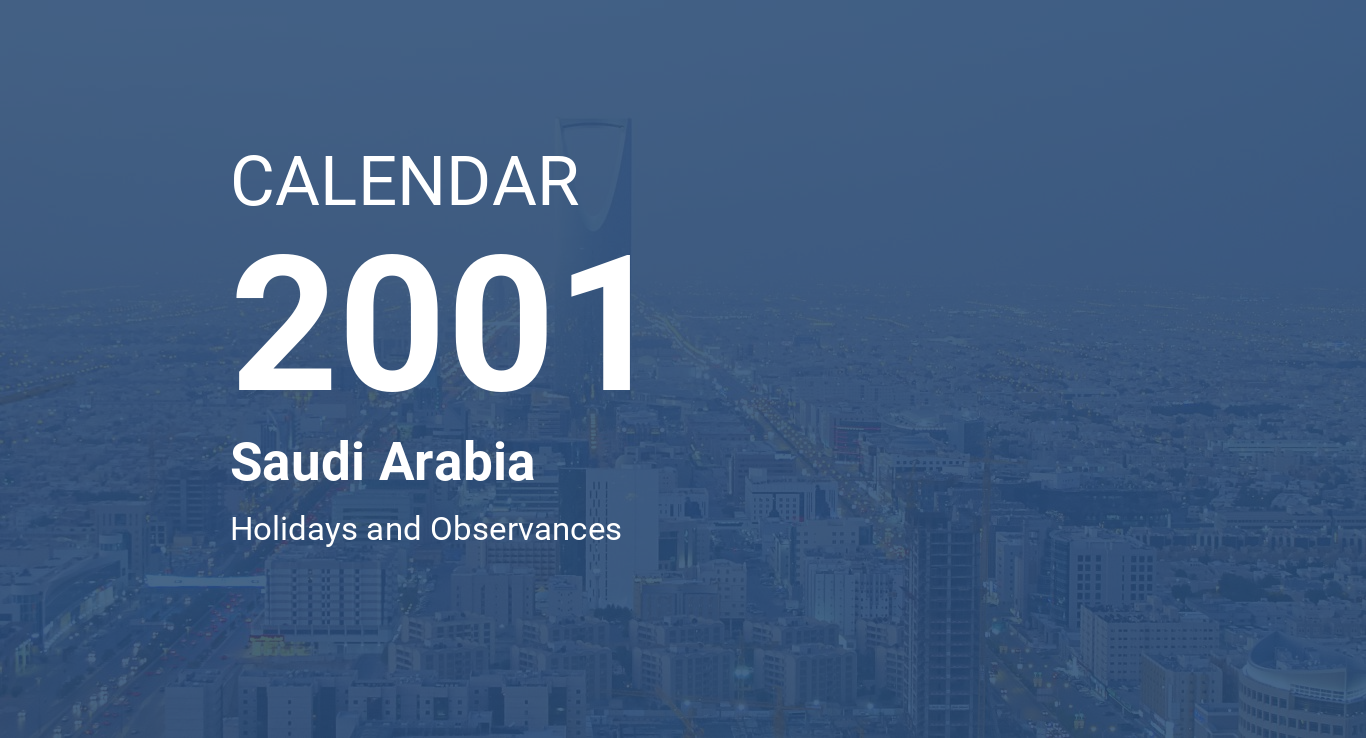 Year 2001 Calendar – Saudi Arabia
