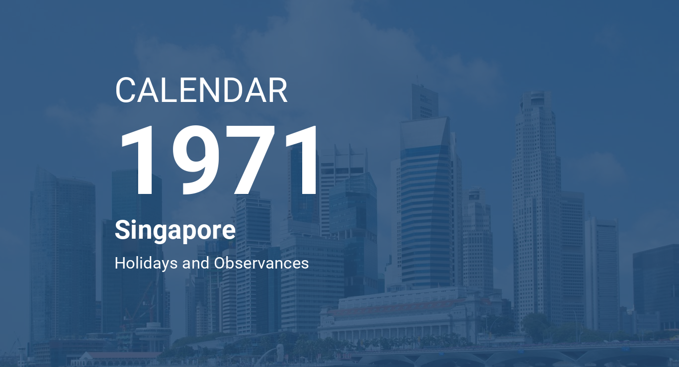 Year 1971 Calendar Singapore