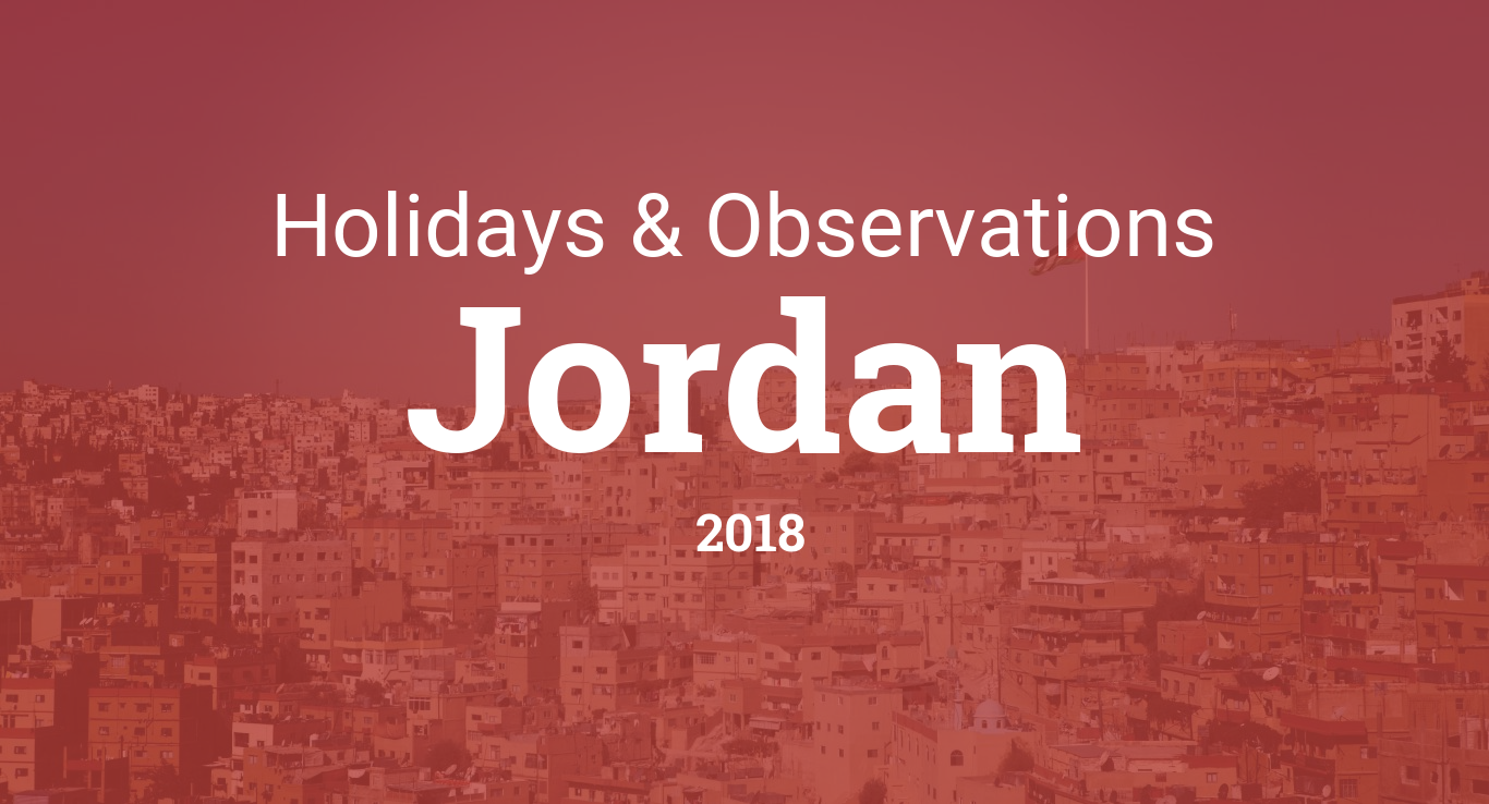 Holidays and observances in Jordan in 2018