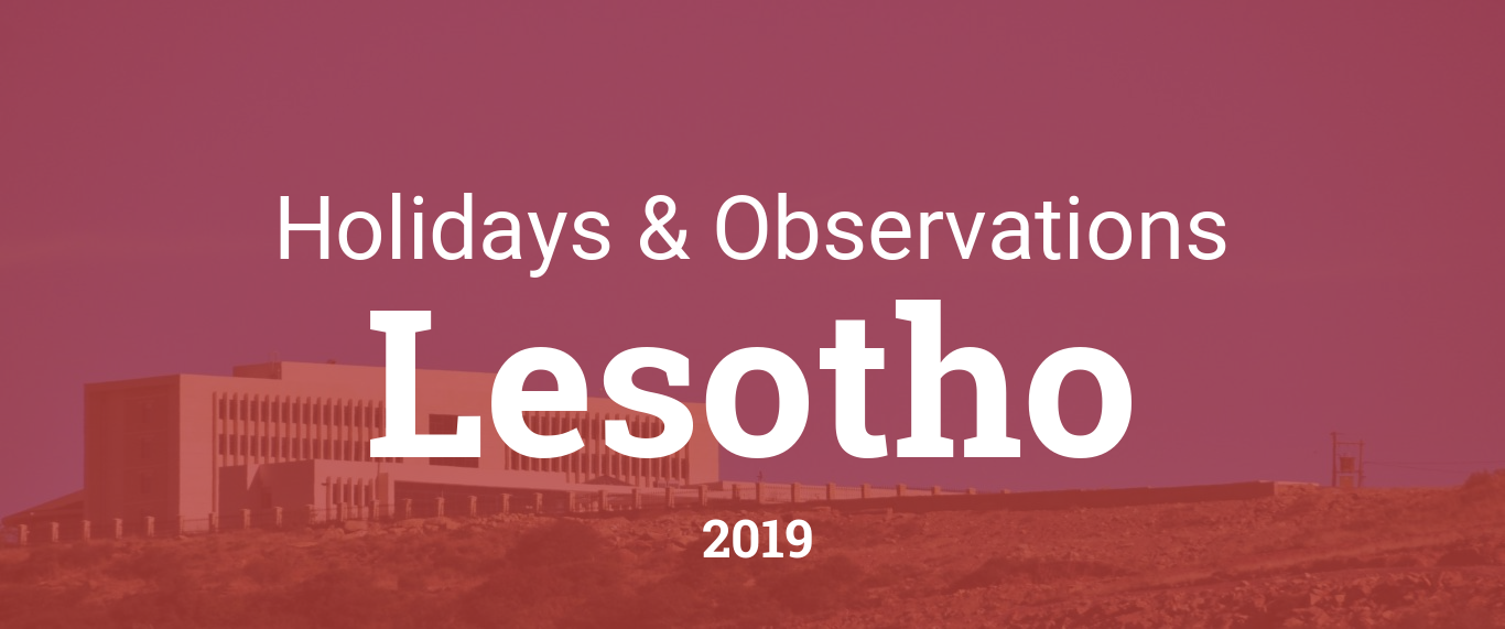 Holidays and Observances in Lesotho in 2019