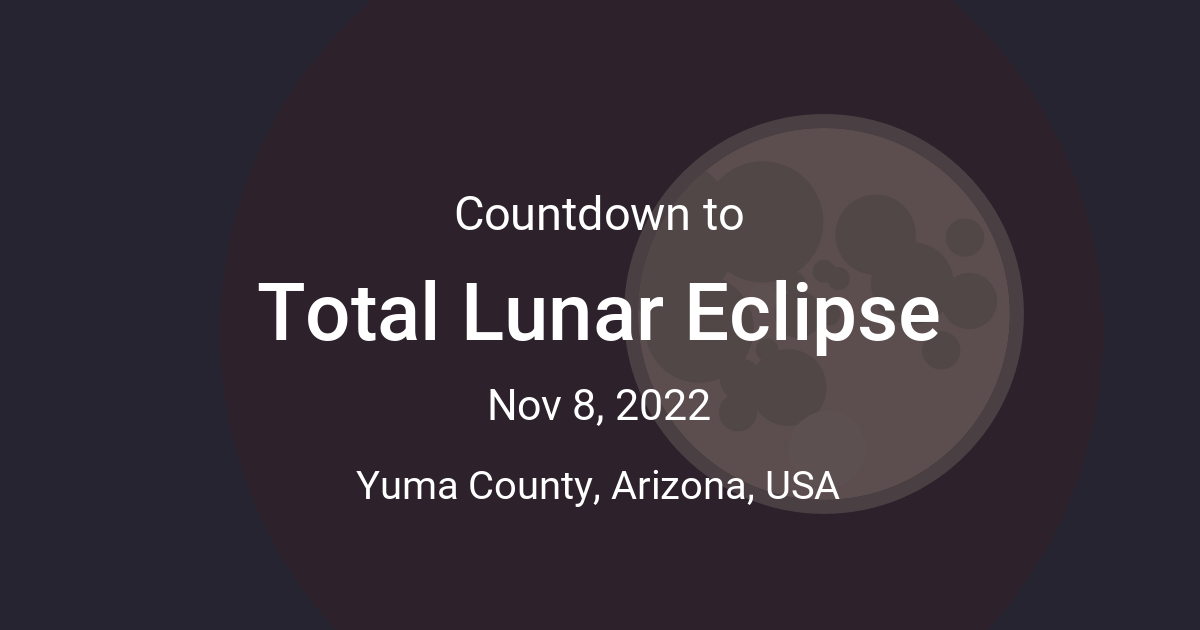 Total Lunar Eclipse Countdown Time since Nov 8, 2022 10218 am