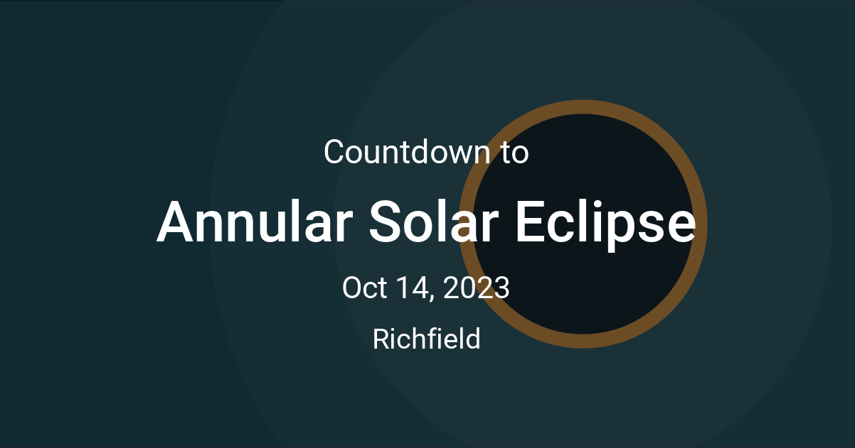 Annular Solar Eclipse Countdown Time since Oct 14, 2023 90903 am