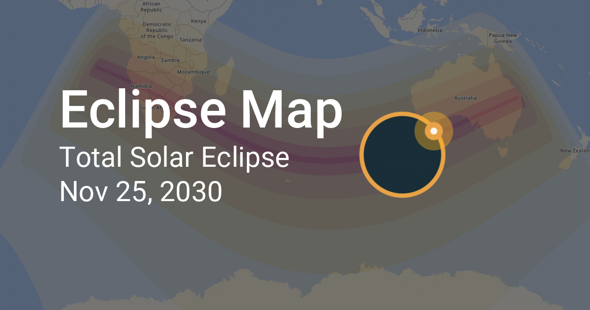Eclipse Path of Total Solar Eclipse on November 25, 2030