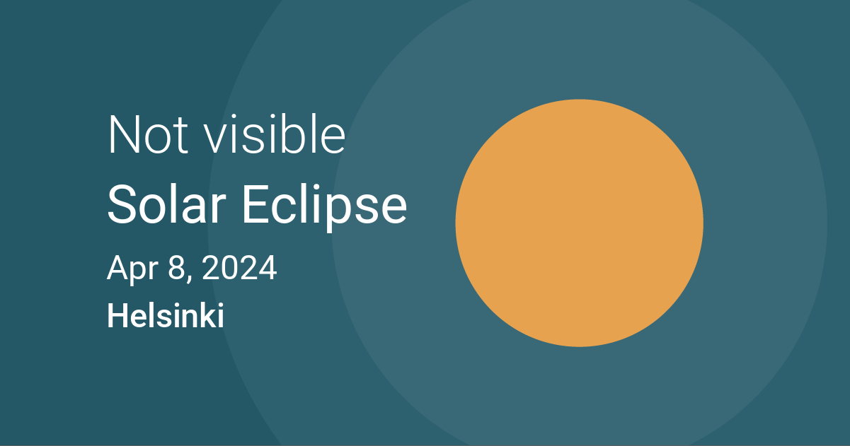 April 8, 2024 Solar Eclipse in Helsinki, Finland