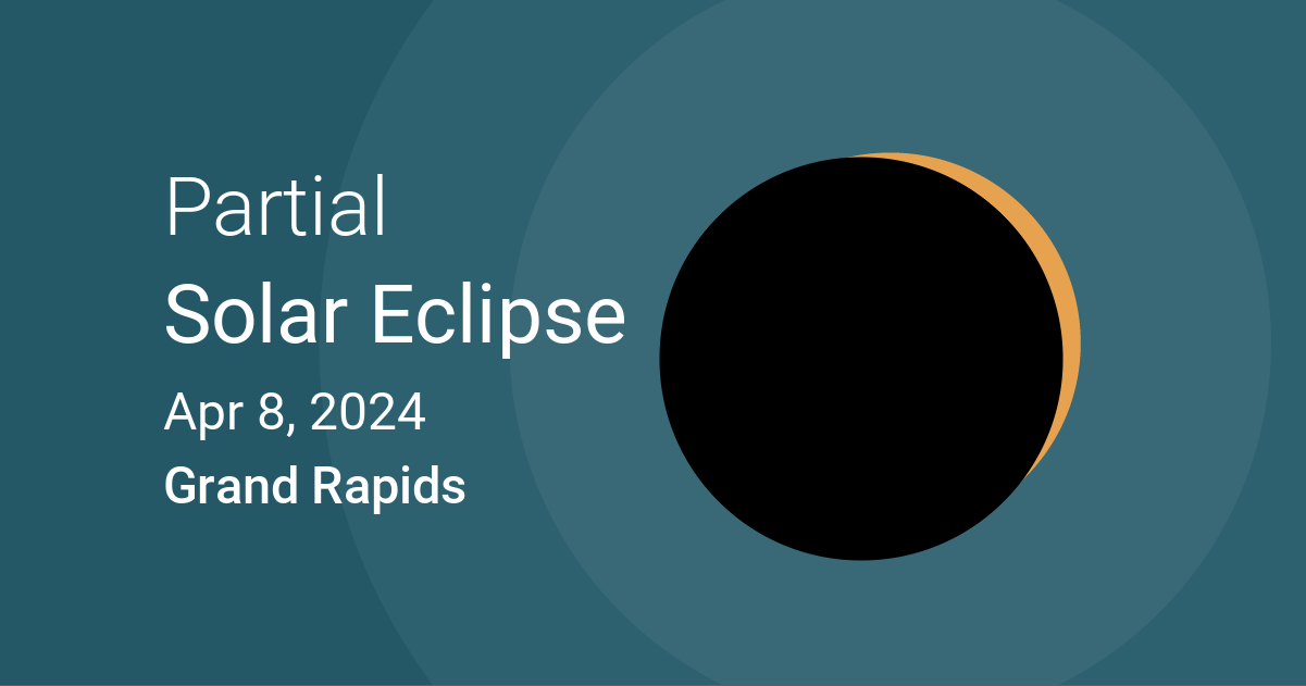 April 8, 2024 Partial Solar Eclipse in Grand Rapids, Michigan, USA