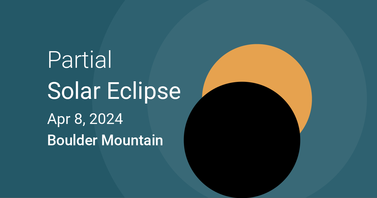 Eclipses visible in Boulder Mountain, Utah, USA Apr 8, 2024 Solar Eclipse