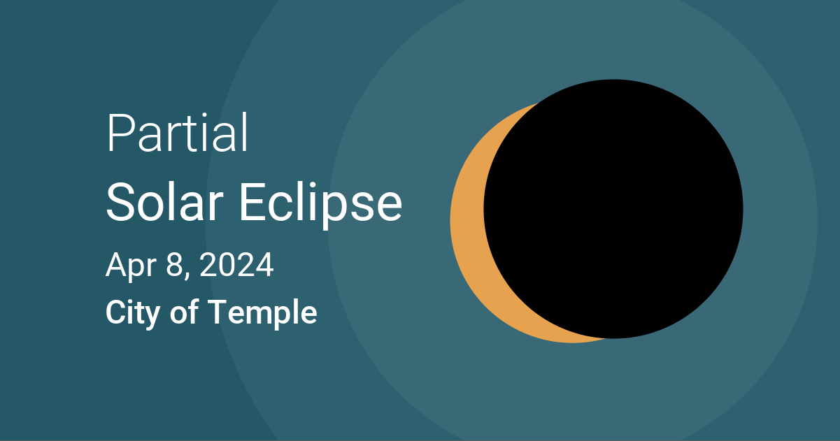 Eclipses visible in City of Temple, USA Apr 8, 2024 Solar