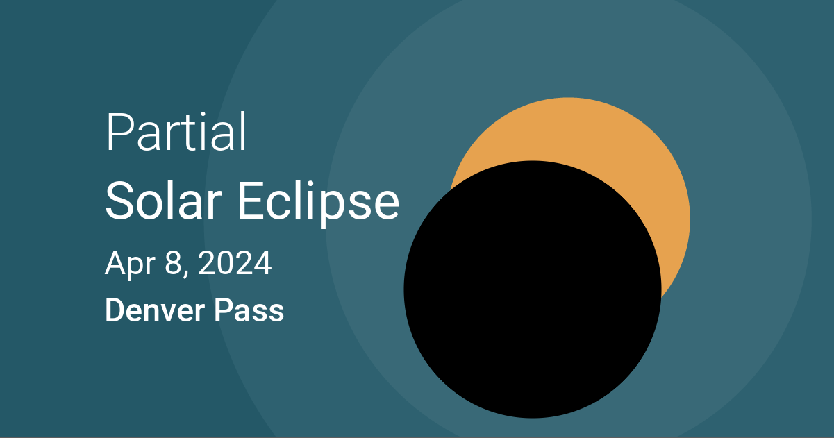 April 8, 2024 Partial Solar Eclipse in Denver Pass, Colorado, USA