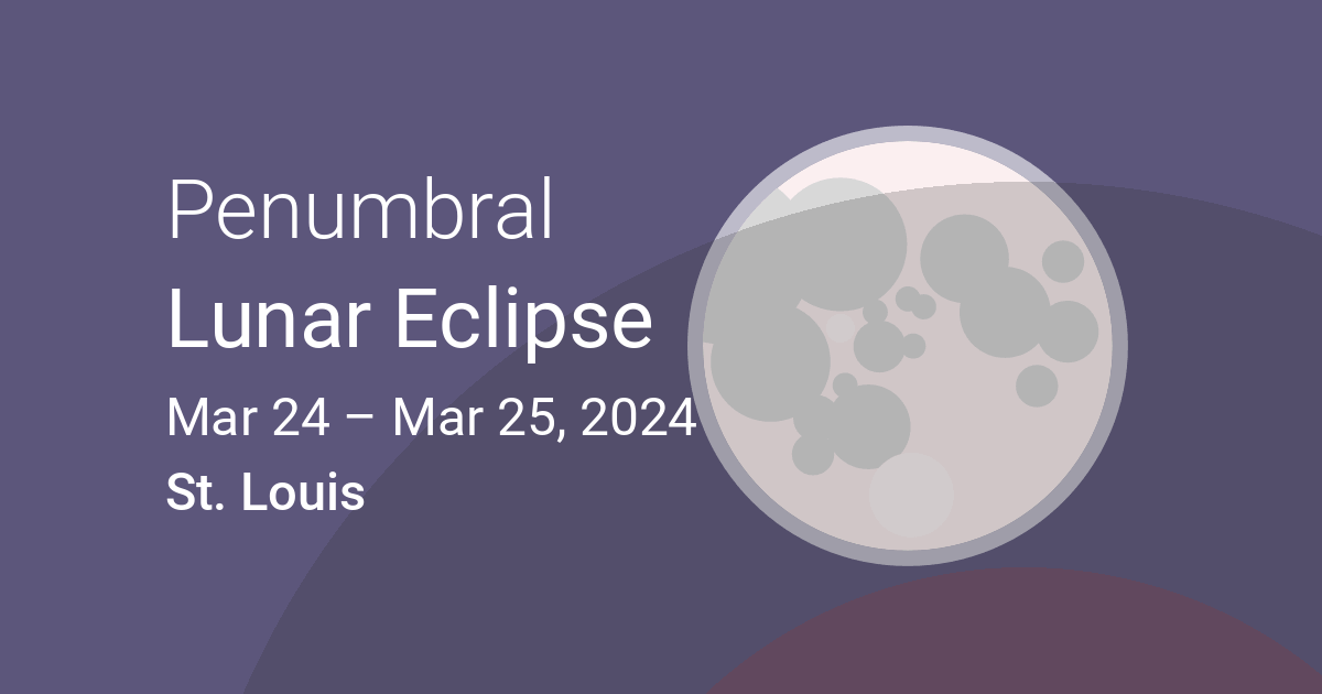Eclipses visible in St. Louis, Missouri, USA Mar 25, 2024 Lunar Eclipse