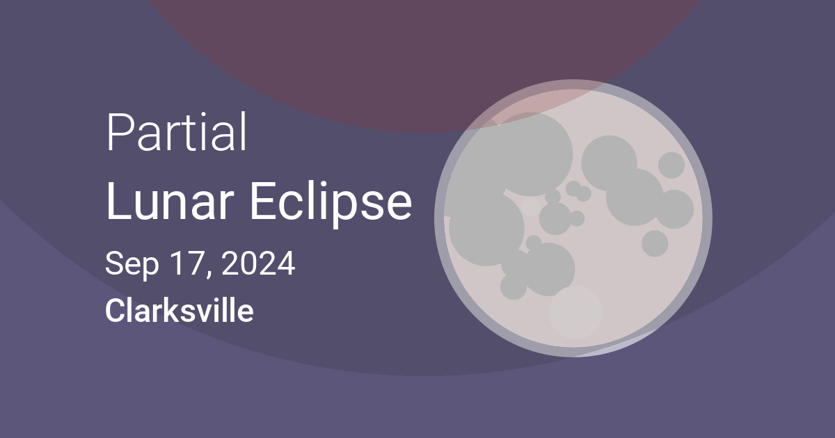 Eclipses visible in Clarksville, Oklahoma, USA Sep 18, 2024 Lunar Eclipse
