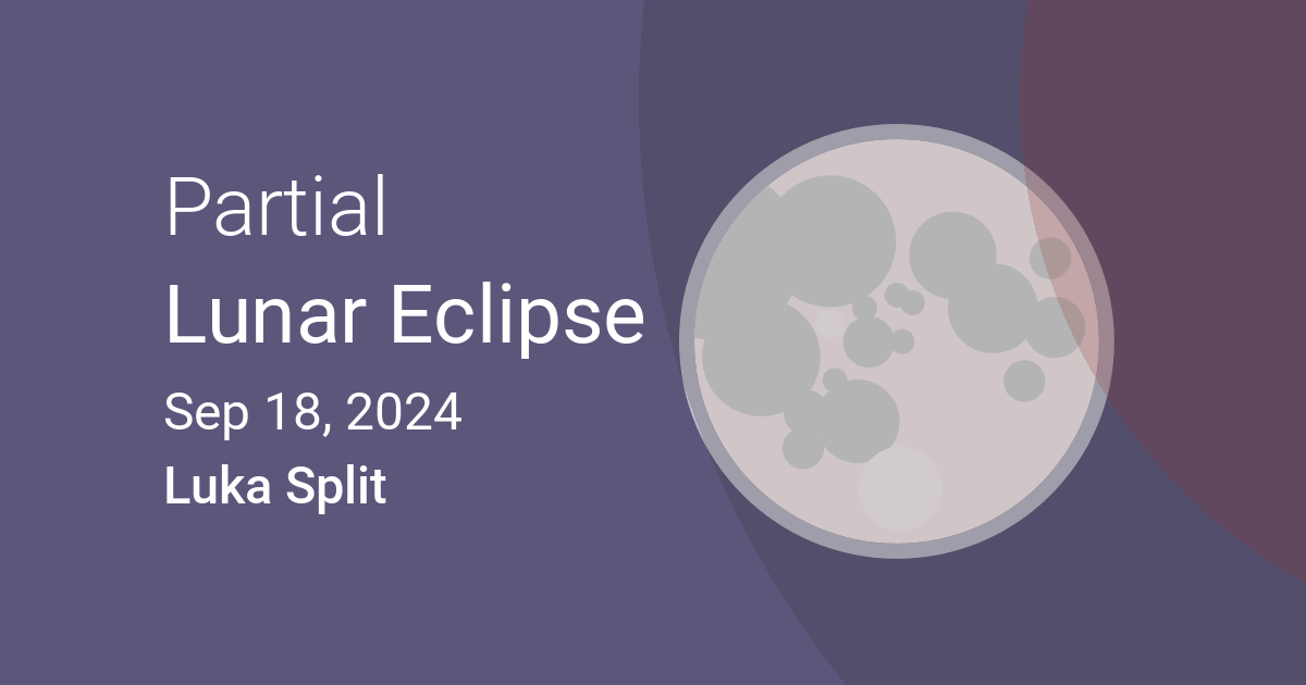 Eclipses visible in Luka Split, Split-Dalmatia, Croatia – Sep 18, 2024  Lunar Eclipse