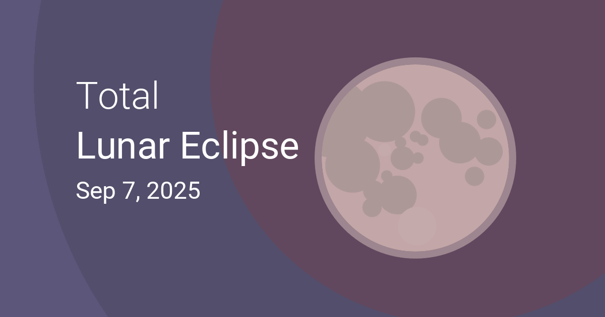 Total Lunar Eclipse on September 78, 2025 Where and When to See